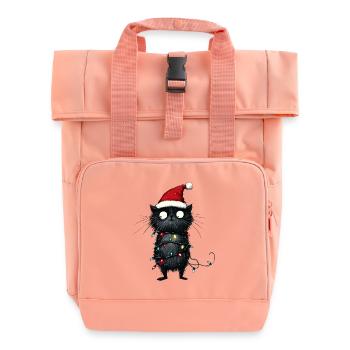Weihnachtsbaum Lustige Katze Lichterkette Geschenk - Rolltop Rucksack mit zwei Griffen - Chintzrosa - Vorne