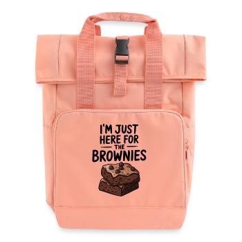 Brownies Saying Pastry Funny Brownie Gift - Roll Top Backpack with Two Handles - chintz rose - Front