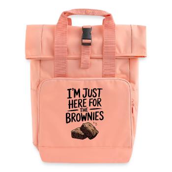 Brownies Saying Pastry Funny Brownie Gift - Roll Top Backpack with Two Handles - chintz rose - Front