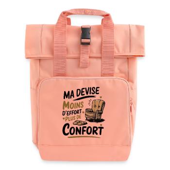 Ma devise moins d effort plus de confort - Sac à dos Roll Top à deux anses - rose liberty - Devant
