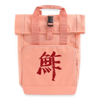 Sushi (en japonais) KANJI - Sac à dos Roll Top à deux anses - rose liberty - Devant