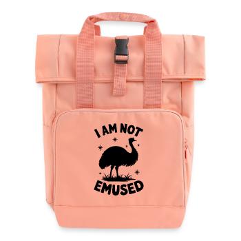 Emu Saying Australia Emus Funny Emu Gift - Roll Top Backpack with Two Handles - chintz rose - Front