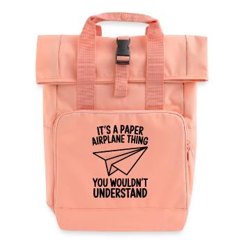 Avion en papier disant blague Avion en papier cadeau - Sac à dos Roll Top à deux anses - rose liberty - Devant