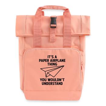 Avion en papier disant blague Avion en papier cadeau - Sac à dos Roll Top à deux anses - rose liberty - Devant