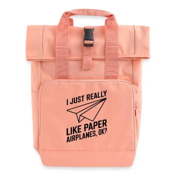 Avion en papier disant blague Avion en papier cadeau - Sac à dos Roll Top à deux anses - rose liberty - Devant
