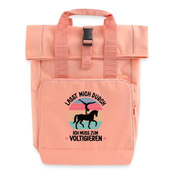 Pferde Voltigieren Pferd Turnen Voltigier Vaulting - Rolltop Rucksack mit zwei Griffen - Chintzrosa - Vorne
