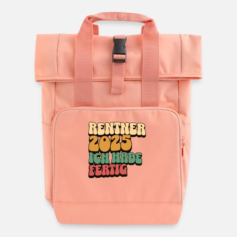 Rentner 2025 - Rolltop Rucksack mit zwei Griffen - Chintzrosa