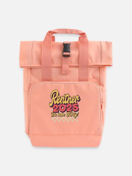 Rentner 2025 - Rolltop Rucksack mit zwei Griffen - Chintzrosa