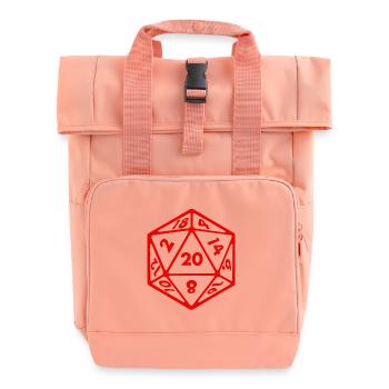 Dice D20 W20 Stylo RPG de table et papier - Sac à dos Roll Top à deux anses - rose liberty - Devant
