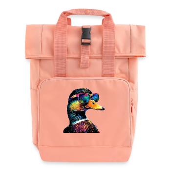 Ente Bunt Regenbogen Stockente Erpel Süße Enten - Rolltop Rucksack mit zwei Griffen - Chintzrosa - Vorne