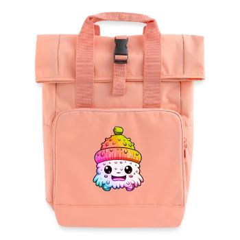Winter Eskimo Comic Winterlich - Rolltop Rucksack mit zwei Griffen - Chintzrosa - Vorne