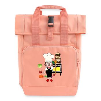 Affen Küche Koch Köche Köchin Kochkunst - Rolltop Rucksack mit zwei Griffen - Chintzrosa - Vorne