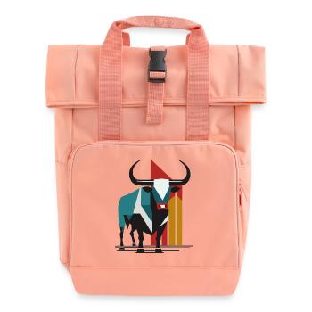 Stier, Bulle - Rolltop Rucksack mit zwei Griffen - Chintzrosa - Vorne