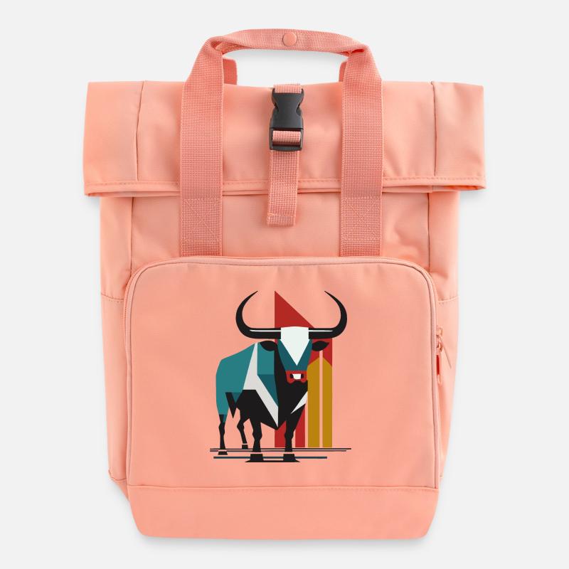 Bull, Bull - Roll Top Backpack with Two Handles - chintz rose