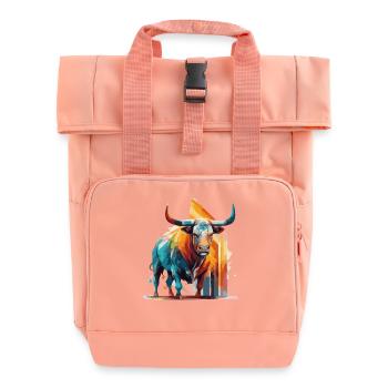 Taureau, Taureau, Arc-en-ciel - Sac à dos Roll Top à deux anses - rose liberty - Devant