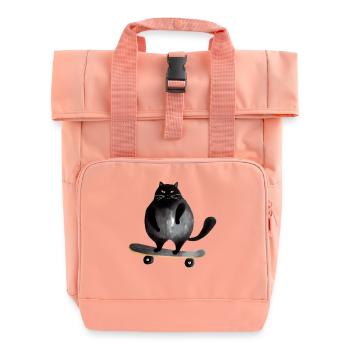 Hangover on skateboard - Roll Top Backpack with Two Handles - chintz rose - Front