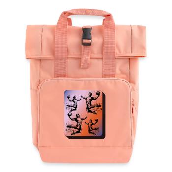 Handball Handball Players - Roll Top Backpack with Two Handles - chintz rose - Front