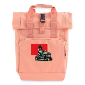 Homme sur tracteur de pelouse - Sac à dos Roll Top à deux anses - rose liberty - Devant
