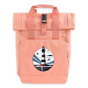 Leuchtturm, Küste, Meer - Rolltop Rucksack mit zwei Griffen - Chintzrosa - Vorne