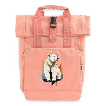 Polar Bear, North Pole, , Winter - Roll Top Backpack with Two Handles - chintz rose - Front