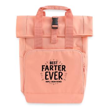 Furz Spruch Furzen Papa Pups Lustige Furz Geschenk - Rolltop Rucksack mit zwei Griffen - Chintzrosa - Vorne