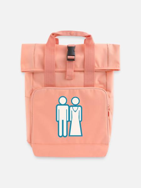 Hochzeitspaar - Rolltop Rucksack mit zwei Griffen - Chintzrosa