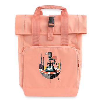 Téléphone, numérotation, cadran, ligne fixe - Sac à dos Roll Top à deux anses - rose liberty - Devant