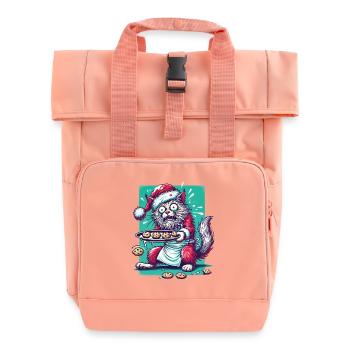 Katze Weihnachten Keks Chaos Spaß - Rolltop Rucksack mit zwei Griffen - Chintzrosa - Vorne