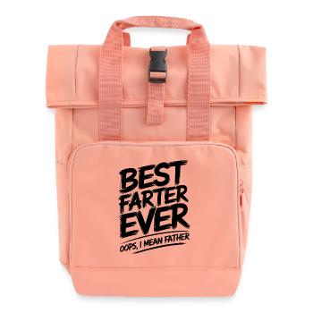 Fart Saying Farting Dad Pups Funny Fart Gift - Roll Top Backpack with Two Handles - chintz rose - Front
