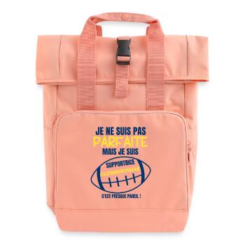 Supportrice Clermontoise Rugby - Sac à dos Roll Top à deux anses - rose liberty - Devant
