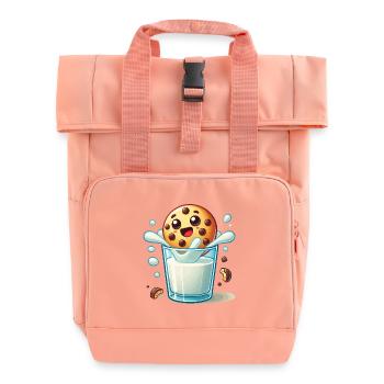 Merry biscuit in a frosted glass Christmas - Roll Top Backpack with Two Handles - chintz rose - Front