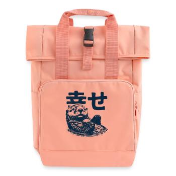Loutre de mer avec pierre préférée - Sac à dos Roll Top à deux anses - rose liberty - Devant