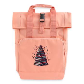 Weihnachtlicher Bücherbaum Für Buchliebhaber - Rolltop Rucksack mit zwei Griffen - Chintzrosa - Vorne