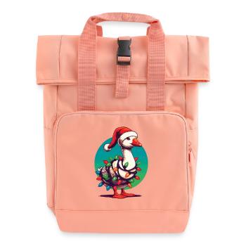 gWeihnachten Lustiger Tollpatsch Gans - Rolltop Rucksack mit zwei Griffen - Chintzrosa - Vorne