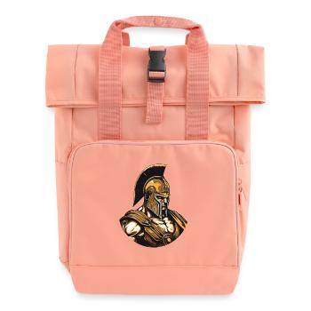 Spartan Portrait - Roll Top Backpack with Two Handles - chintz rose - Front