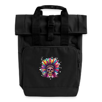 Crâne indien - Sac à dos Roll Top à deux anses - noir - Devant