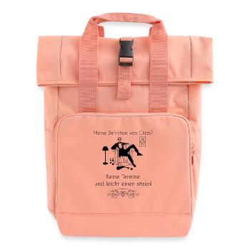 Meine Definition von Glück? - Rolltop Rucksack mit zwei Griffen - Chintzrosa - Vorne