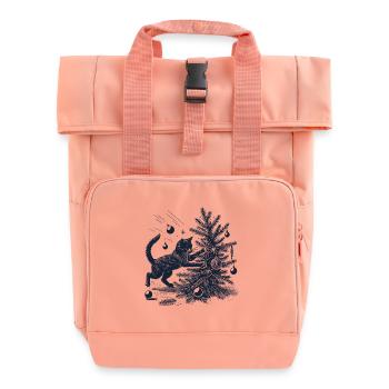 Drôle de chat Noël rétro look vintage - Sac à dos Roll Top à deux anses - rose liberty - Devant