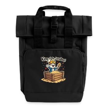 King of the Sandbox – Lustiges Kinder Motiv - Rolltop Rucksack mit zwei Griffen - Schwarz - Vorne