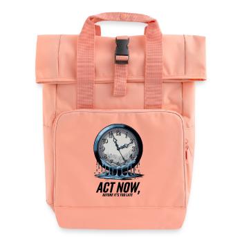 Melting Clock Act Now Conscience climatique Art - Sac à dos Roll Top à deux anses - rose liberty - Devant