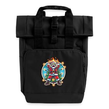 Père Noël Électrocution Chaos Désastre - Sac à dos Roll Top à deux anses - noir - Devant
