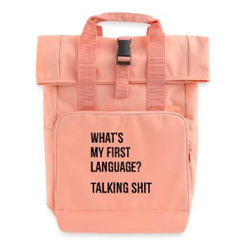 quelle est ma première langue pour dire des conneries - Sac à dos Roll Top à deux anses - rose liberty - Devant