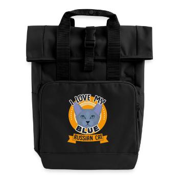 I love my Blue Russian Cat - Roll Top Backpack with Two Handles - black - Front