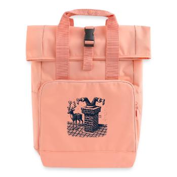 Lustiges Weihnachten steckt im Schornstein - Rolltop Rucksack mit zwei Griffen - Chintzrosa - Vorne