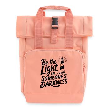 Lighthouse Motivational Saying - Positive Thinking - Roll Top Backpack with Two Handles - chintz rose - Front