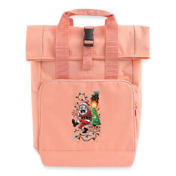 Santa Claus Electrocution Chaos Disaster - Roll Top Backpack with Two Handles - chintz rose - Front