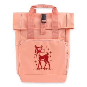 Rentier Mama Weihnachtlicher Charme - Rolltop Rucksack mit zwei Griffen - Chintzrosa - Vorne