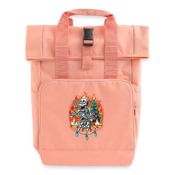 Christmas Skeleton Fairy Lights Christmas Chaos - Roll Top Backpack with Two Handles - chintz rose - Front