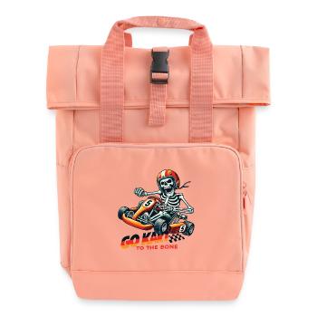 Go-Kart To The Bone Racer Skeleton - Roll Top Backpack with Two Handles - chintz rose - Front