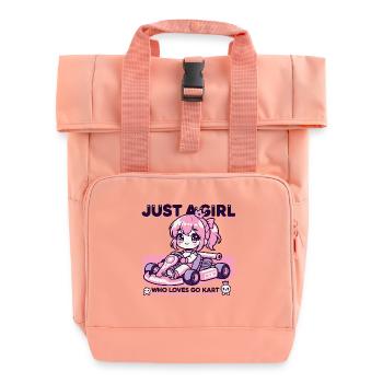 Ein Mädchen Das Go-Kart Liebt Anime Stil - Rolltop Rucksack mit zwei Griffen - Chintzrosa - Vorne